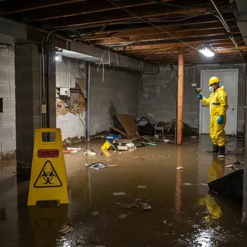 Flooded Basement Electrical Hazard in Village of Campton Hills, IL Property